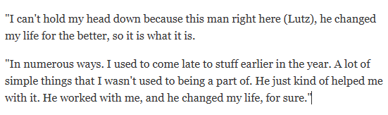 #OKState senior Christian Coleman says Steve Lutz changed his life.