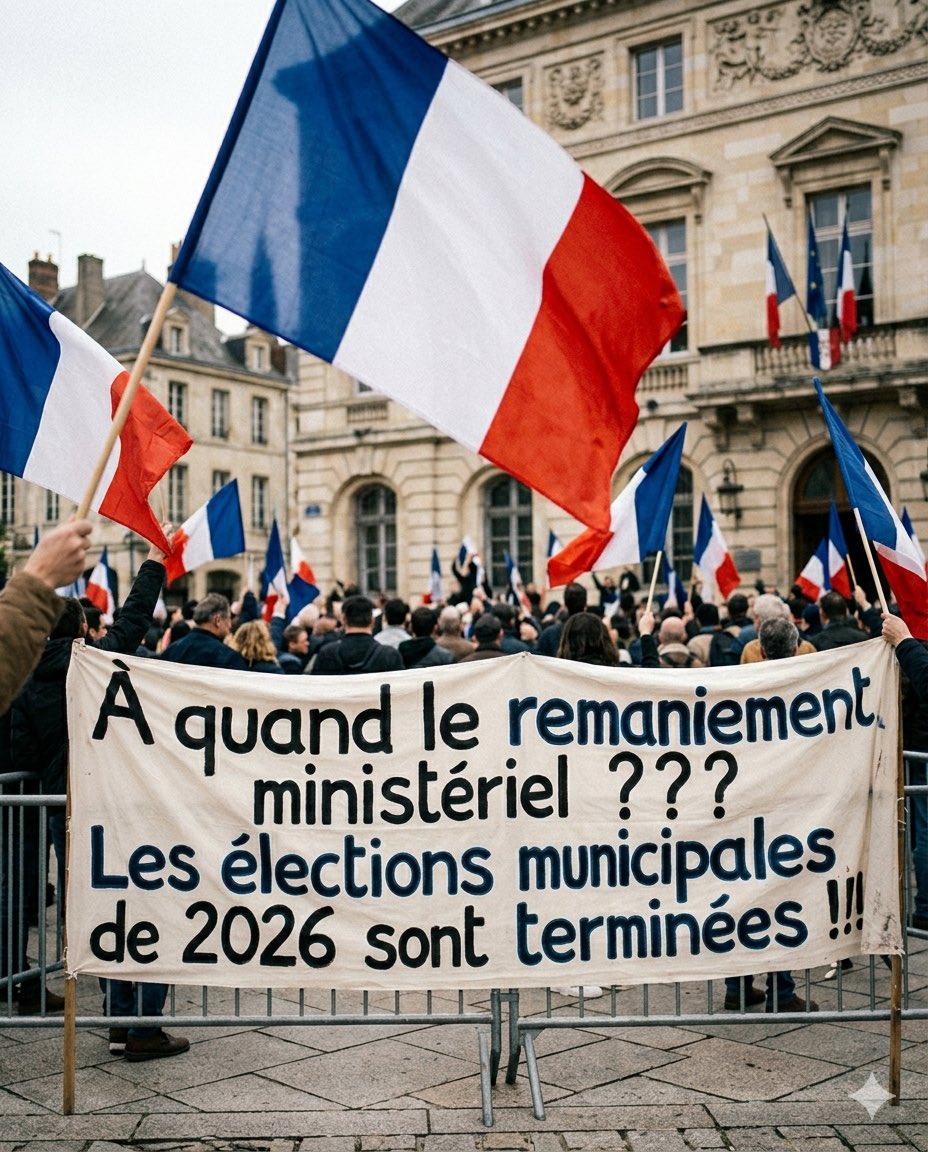 petersonlisafi's tweet photo. Après les élections municipales, une question me trotte dans la tête 🤔
C’est pour quand le remaniement ministériel ?

#Politique #Municipales2026 #Remaniement #Gouvernement #France https://t.co/FByzPR2EaW