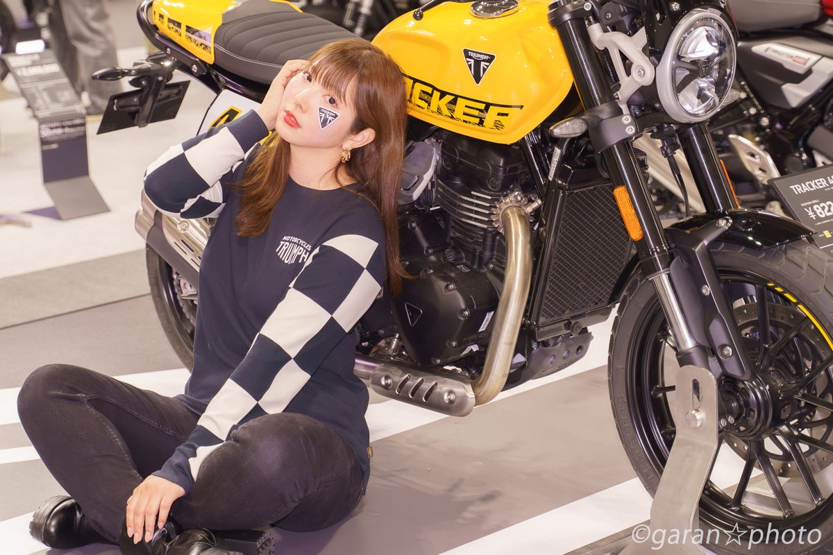 garan814's tweet photo. 大阪モーターサイクルショー2026 
トライアンフブース
可愛いのにプロレスラーとはちょっと驚き！
せりな さん @serina531 めっちゃカッコイイ😄

#大阪モーターサイクルショー 
#トライアンフ #せりな https://t.co/sqSx9pS44m