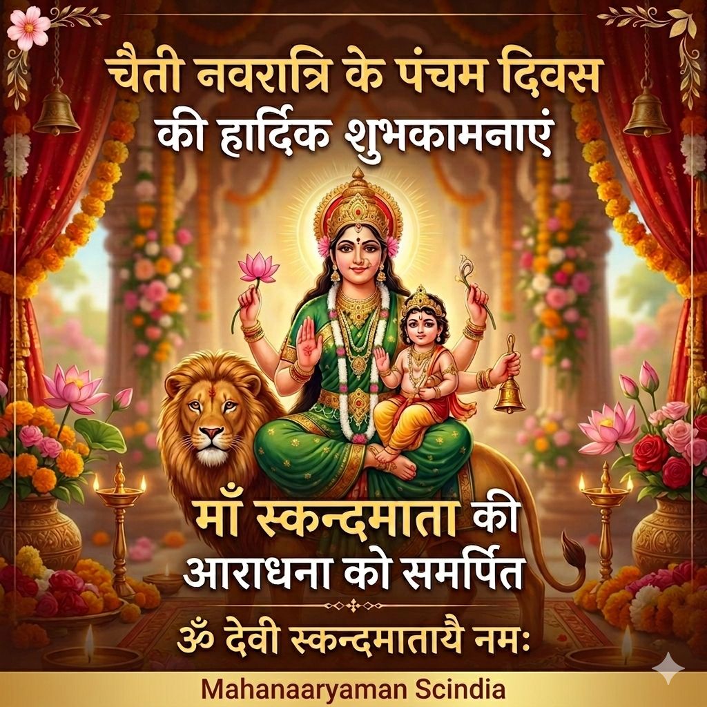 नवरात्रि के पांचवें दिन माँ दुर्गा के पंचम स्वरूप माँ स्कंदमाता की पूजा होती है। देवी माँ से प्रार्थना है कि हम सभी पर अपनी कृपा सदैव बनाए रखें। जय माता दी!

#नवरात्री #skandmata