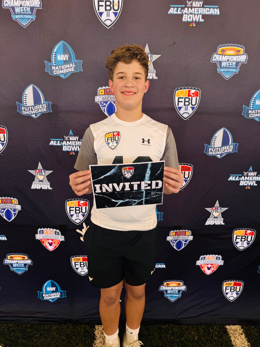 MaddoxBernFB's tweet photo. All Camp honors (“Young Guns”) @FBUcamp Atlanta.

Top Gun invite at TE — first time working the position.

Great to see longtime @MariettaFtbball teammate Rylan Bryant earn it as well, along with 5 @gmsaa FBU teammates.

#FBU #TopGun #PathToNaples #TE #DE #ClassOf2032 #AGTG https://t.co/sesGADfN3h