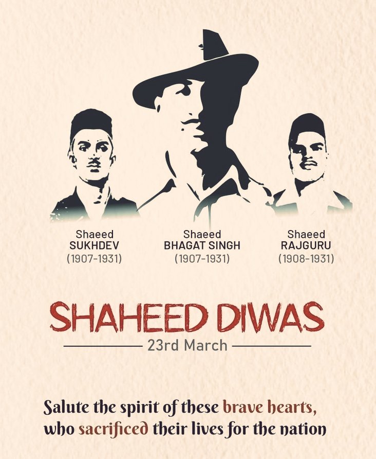 vishal_devariya's tweet photo. Freedom was never free... it as earned bv the sacrifices of brave souls like Bhagat Singh, Rajguru, and Sukhdev
They chose the nation over their lives, courage over fear, and sacrifice over comfort. Today, we honor their legacy and promise to never forget.🇮🇳🙏🏻🔥 https://t.co/BnQA2cg4Bc