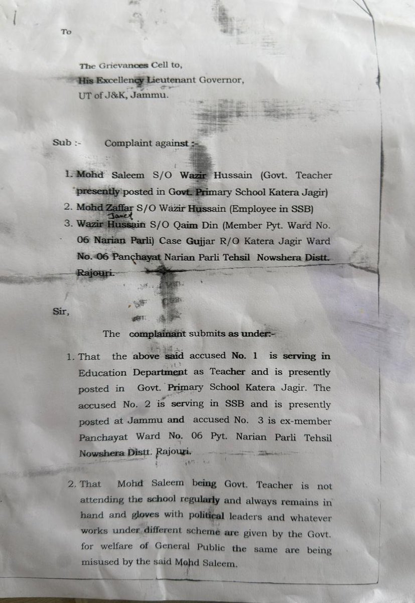 AnmolSudanJK's tweet photo. Video shows govt employees at a political meeting: Mohd Saleem (teacher) &amp; Mohd Zaffer alias Javed Raina (SSB). Saleem’s school is just 100m away, yet he’s reportedly absent. Zaffer’s Facebook DP also shows his association with NC. Allegedly working for NC in Panchayat Narian. https://t.co/qElblFVAQh