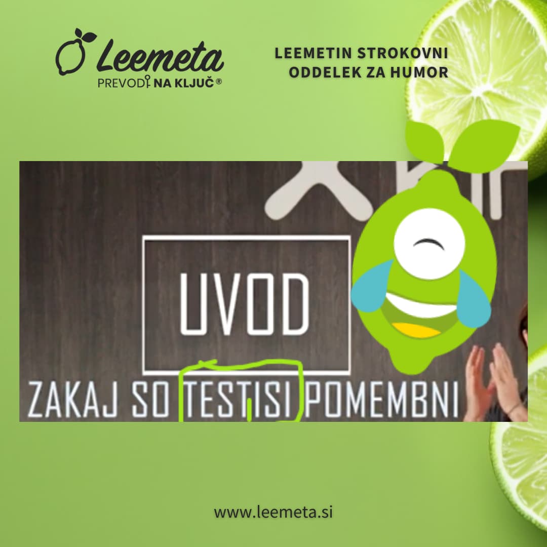 🎓 Govorijo o testih. 🧬 Rečejo testisi.
Mi pa začudeno: čakaj malo … 😄
Ena končnica spremeni športno vadbo skoraj v anatomijo.
Zato prei Leemeti vedno pravimo – pazimo na besede, ker pomen hitro uide drugam.

#leemeta #ponedeljkovhumor #testi