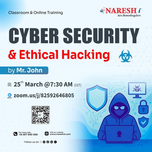 PrassannaPr's tweet photo. 🔗 𝐑𝐞𝐠𝐢𝐬𝐭𝐞𝐫 𝐍o𝐰 𝐅𝐑𝐄𝐄: https://t.co/TkkhetBLDy
 #QuestionForGroup
 🎨 Cyber Security &amp; Ethical Hacking
 🕘 7:30 AM (𝐈𝐒𝐓) | 👨‍🏫 by Mr.John 
 📅 𝐅𝐫𝐨𝐦 25th March 2026
 .
 .
 .
 .
 .
 .
 .
 #nareshit #CyberSecurityEthicalHacking #CyberSecurity #EthicalHacking https://t.co/mol2vJPefZ