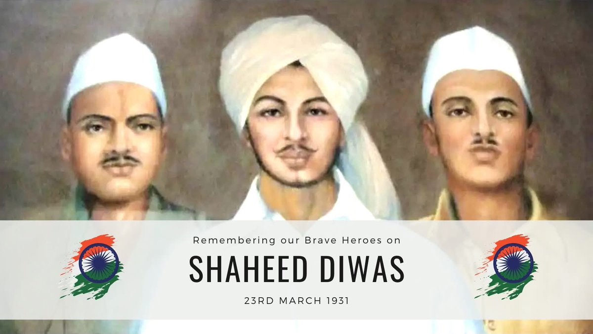 ಮಾರ್ಚ್ 23
"ಬಲಿದಾನ ದಿನ"

ಭಾರತಾಂಬೆಯ ಚರಣಗಳಲ್ಲಿ ಪ್ರಾಣಾರ್ಪಣೆ ಮಾಡಿದ ಸ್ವಾತಂತ್ರ್ಯ ಹೋರಾಟದ ಅಮರಸೇನಾನಿಗಳಾದ ಭಗತ್ ಸಿಂಗ್, ರಾಜಗುರು ಮತ್ತು ಸುಖದೇವ್ ಅವರಿಗೆ ನನ್ನ ಕೋಟಿ ಕೋಟಿ ನಮನಗಳು ‌.
ನಿಮ್ಮ ತ್ಯಾಗ , ಹೋರಾಟ ಮತ್ತು ಆದರ್ಶಗಳು ನಮಗೆ ಸ್ಪೂರ್ತಿ.