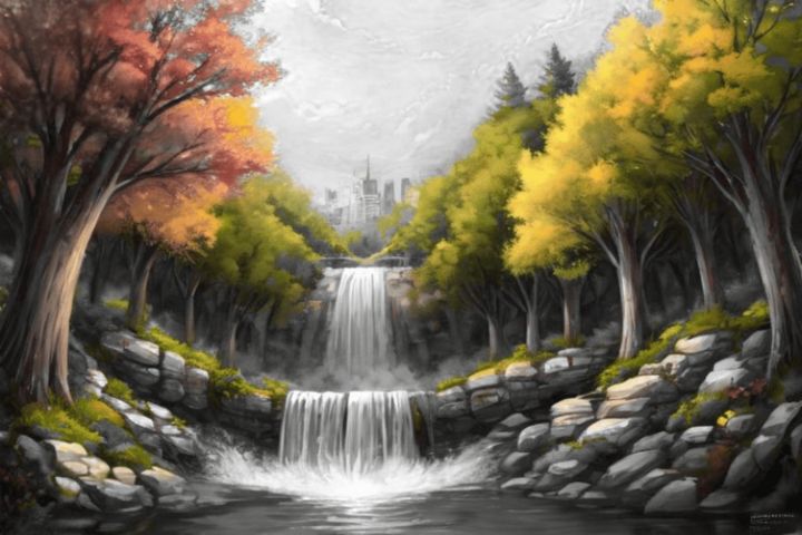vision2win's tweet photo. Art of the Day! "Color Waterfall". Buy at: https://t.co/zMFVllwzgB https://t.co/ZMTtrc7wMc