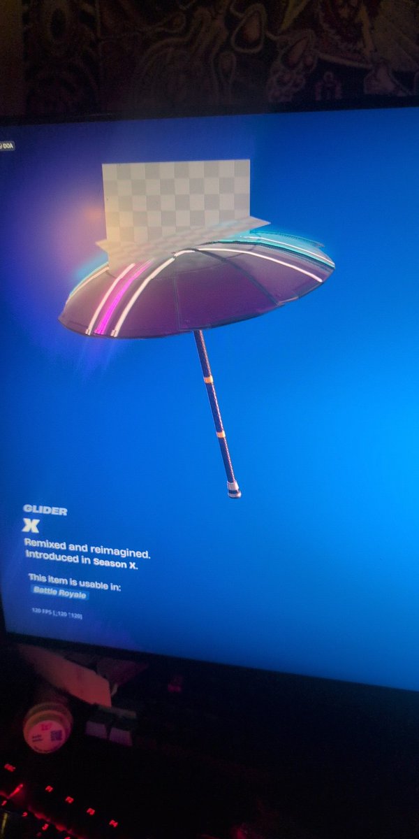 iamfartknocker's tweet photo. @Fortnite yo my umbrella is absolutely annihilated mate. What happened https://t.co/fSC9FU9TmS