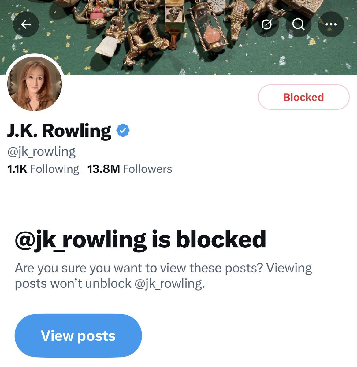 I stand with Chappell Roan. I stand with Dr. Santos. So here… I’ve blocked JK Rowling.