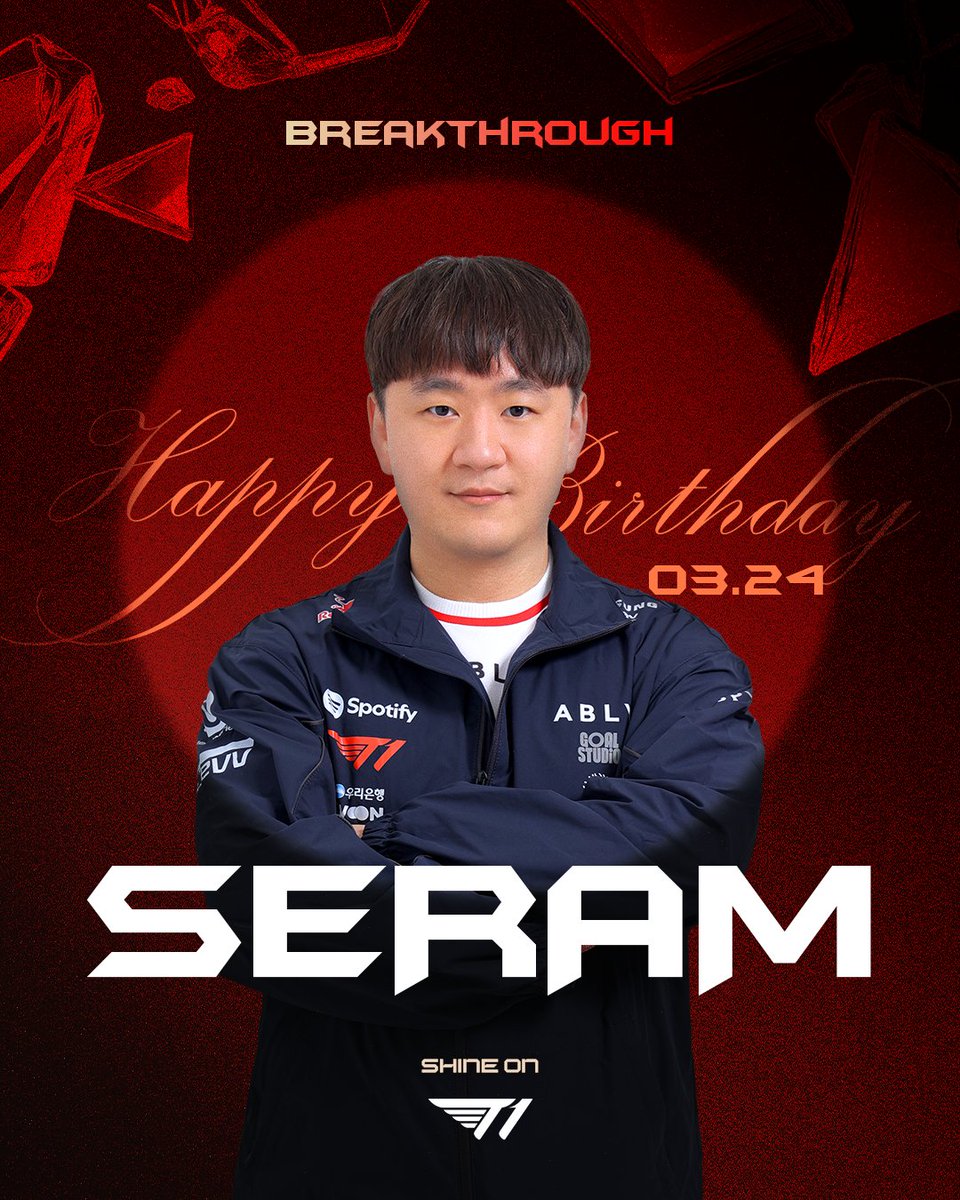 Happy 'Seram' Day🎂🥳

3월 24일은 T1 Pokémon UNITE 팀 'Seram' 선수의 생일입니다!

#TogetherAs1 #T1Birthday