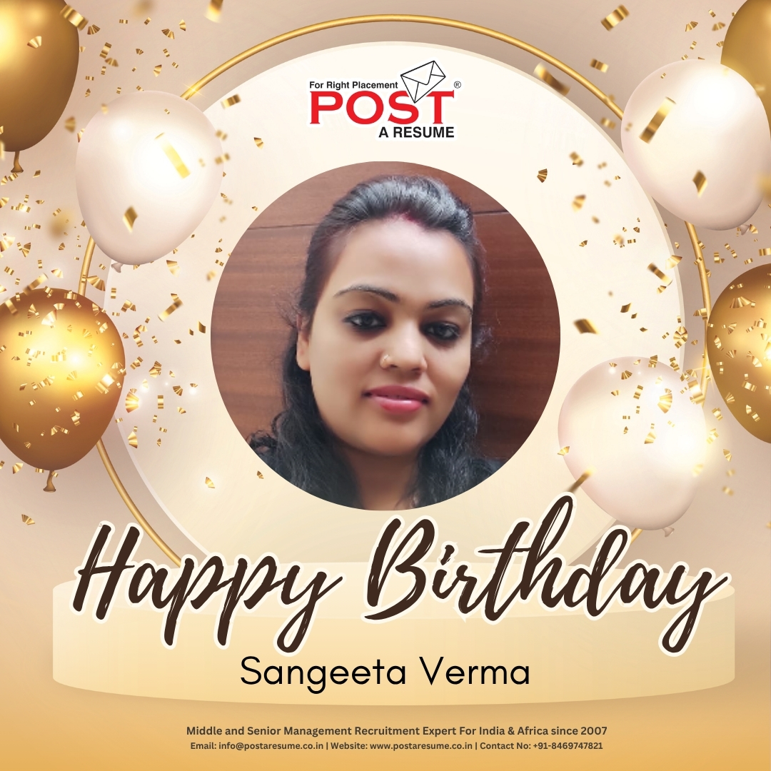 postaresume's tweet image. Wishing a very Happy Birthday, Sangeet Verma! 🎉

May your day be filled with happiness, success, and new opportunities ahead. Thank you for your dedication and contributions—wishing you a fantastic year ahead! ✨

#HappyBirthday #TeamCelebration #WorkFamily #PostAResume