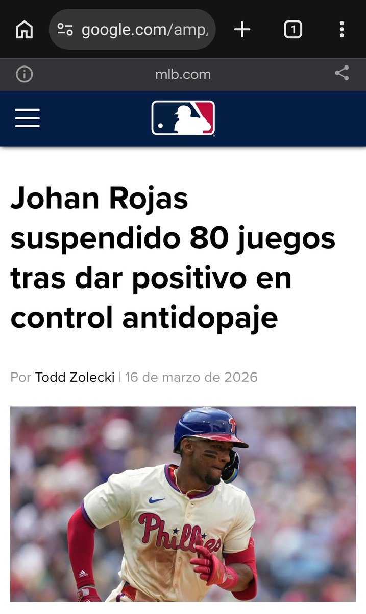 ElRafaYepezVZLA's tweet photo. Varios alborotados de la "isla del esteroide" brincaron de alegría porque, según ellos, el venezolano Miguel Rojas (@Dodgers) había sido suspendido por doping... ¡Pero SORPRESA! El suspendido fue el dominicano Johan Rojas (@Phillies). 😂😂😂😂😂😂 https://t.co/8thLV1Q26w