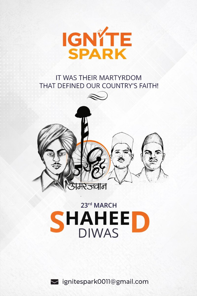 IgniteSpark0011's tweet photo. Shaheed Diwas is not just a Day, It’s a Reminder of The Price of Our Freedom. 

#ShaheedDiwas 
#भगत_सिंह
#ShaheedDiwas https://t.co/awi4Yyr0Hu