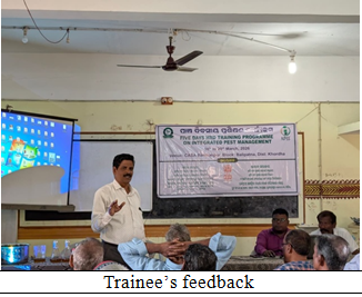 CipmcB's tweet photo. Third day of the Five day’s human resource development (HRD) training programme 2025-26 on Integrated Pest Management was conducted at AT- CASA BANAMLIPUR, BLOCK-BALIPATNA, DISTRICT- KHORDA on 18.03.26 BY CIPMC BHUBANESWAR. https://t.co/6pTSvZhgl6