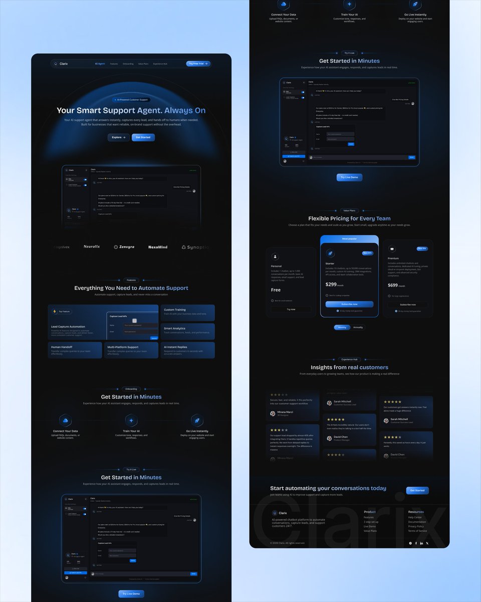 amilek_solution's tweet photo. Designed for the future of support 🌟

✨We crafted this AI-powered website experience to deliver speed, intelligence, and seamless user interactions - where design meets automation ✅

#AIDesign #WebDesign #UXDesign #UIDesign #AITools #Automation #SaaSDesign #ProductDesign https://t.co/2lqd1D6aMa