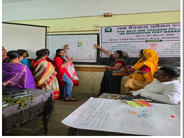 CipmcB's tweet photo. Fourth day of the Five day’s human resource development (HRD) training programme 2025-26 on Integrated Pest Management was conducted at AT- CASA BANAMLIPUR, BLOCK-BALIPATNA, DISTRICT- KHORDA on 19.03.26 by CIPMC BHUBANESWAR. https://t.co/MVMC5pPv51