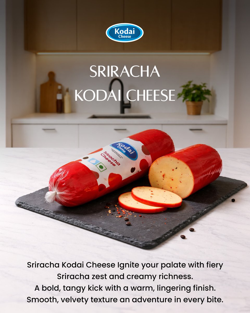 KodaiCheese's tweet photo. Sriracha Kodai Cheese 🌶️🧀
Creamy indulgence meets bold Sriracha heat — smooth, refined, unmistakably premium.

#srirachacheese #spicycheese #kodai #kodaicheese #gourmetcheese https://t.co/zVy7TlXZr1