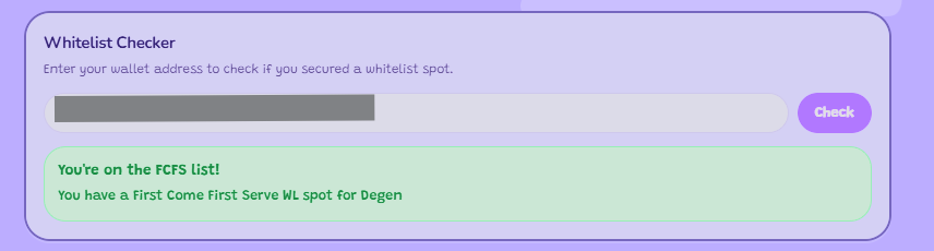 Update <a href="/degentokenbase/">Degen 🎩</a> ~ Whitelist Checker!

✅ Check here: dream.degen.tips/dashboard

✍️ Mint on 24.03.26 - 4:00 PM GMT [Opensea]

I got FCFS, how about you?