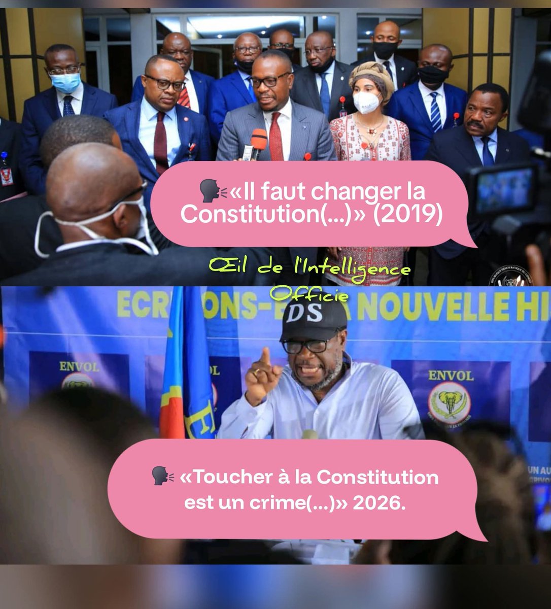 🛑 #Politique 🇨🇩 : Il Y A  Moins De 6 Ans, Delly Sesanga Et Le Groupe De 13 (Parlementaires) Ont Fait Le Pèlerinage Pour Convaincre Sur L'utilité De Revoir La Constitution, Aujourd'hui Delly Sesanga Dit Faire Cela Est Un Crime.

Les politiciens congolais lorsqu'ils ne voient pas