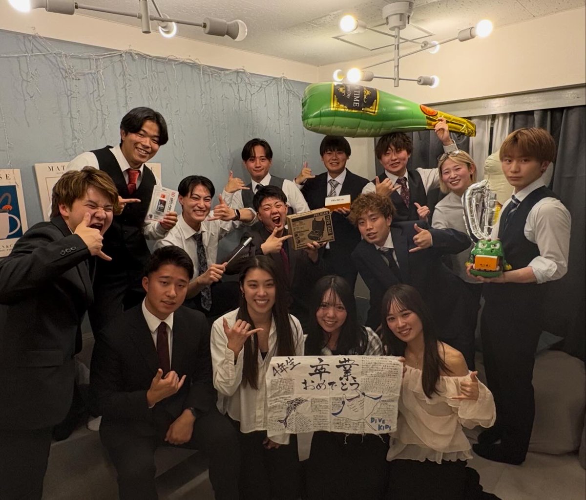 Risshodiver's tweet photo. 3/20 追いコン🎊
四年生の皆さん、ご卒業おめでとうございます！本当にお世話になりました😭
新天地でのご活躍を心より応援しております✨ https://t.co/CTMPmKjVzm