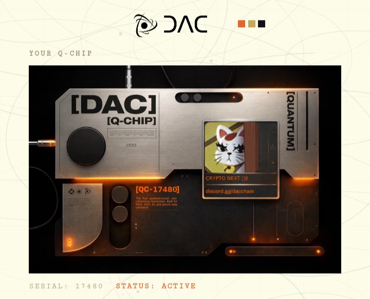 cryptonexxt's tweet image. 🪂🪂 DAC Q-Chip Airdrop is LIVE! ( Limited Time Only ) @dac_chain

The first quantum-proof, non-inflationary blockchain. Built for RWA, DeFi, AI, and secure data validation.

*"" Holders get an early testnet access with multipliers, Quantum Energy bonus and other perks.

✅ How