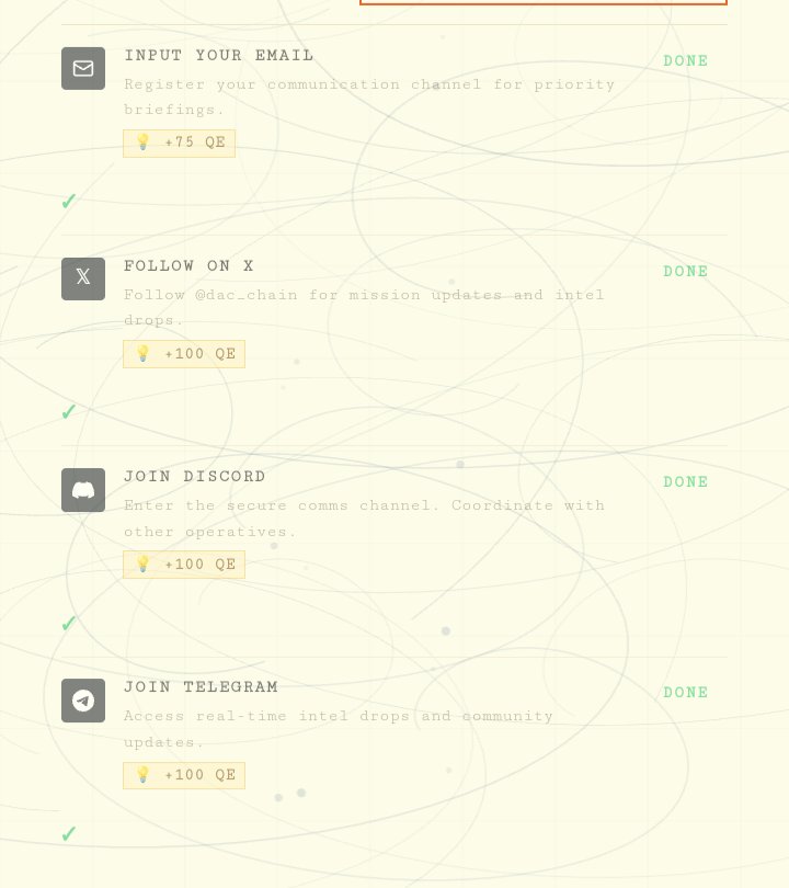 cryptonexxt's tweet image. 🪂🪂 DAC Q-Chip Airdrop is LIVE! ( Limited Time Only ) @dac_chain

The first quantum-proof, non-inflationary blockchain. Built for RWA, DeFi, AI, and secure data validation.

*"" Holders get an early testnet access with multipliers, Quantum Energy bonus and other perks.

✅ How