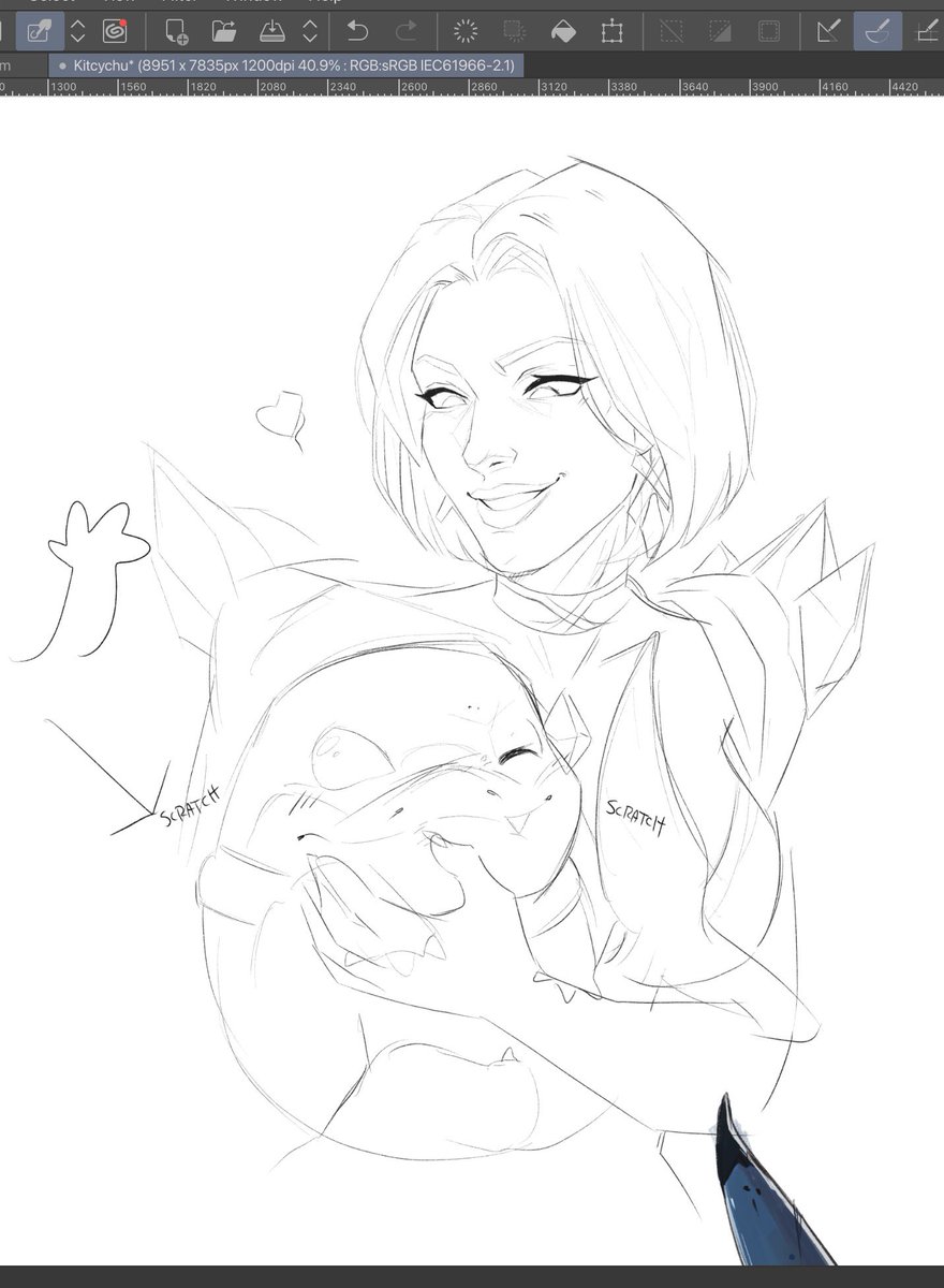 Not sure what to do with her other arm, and will probably make Jeff bigger but, Jeff and his momma