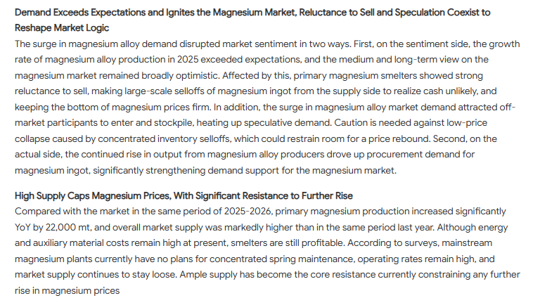 jczuleta's tweet image. #Magnesium:
1) Demand Exceeds Expectations and Ignites the Magnesium Market, Reluctance to Sell and Speculation Coexist to Reshape Market Logic.
2) High Supply Caps Magnesium Prices, With Significant Resistance to Further Rise.
We seem to be getting close to an inflection point