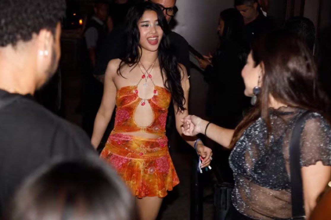 KATSEYE’s Sophia turns heads as she arrives at the birthday party of Latin pop star Anitta.