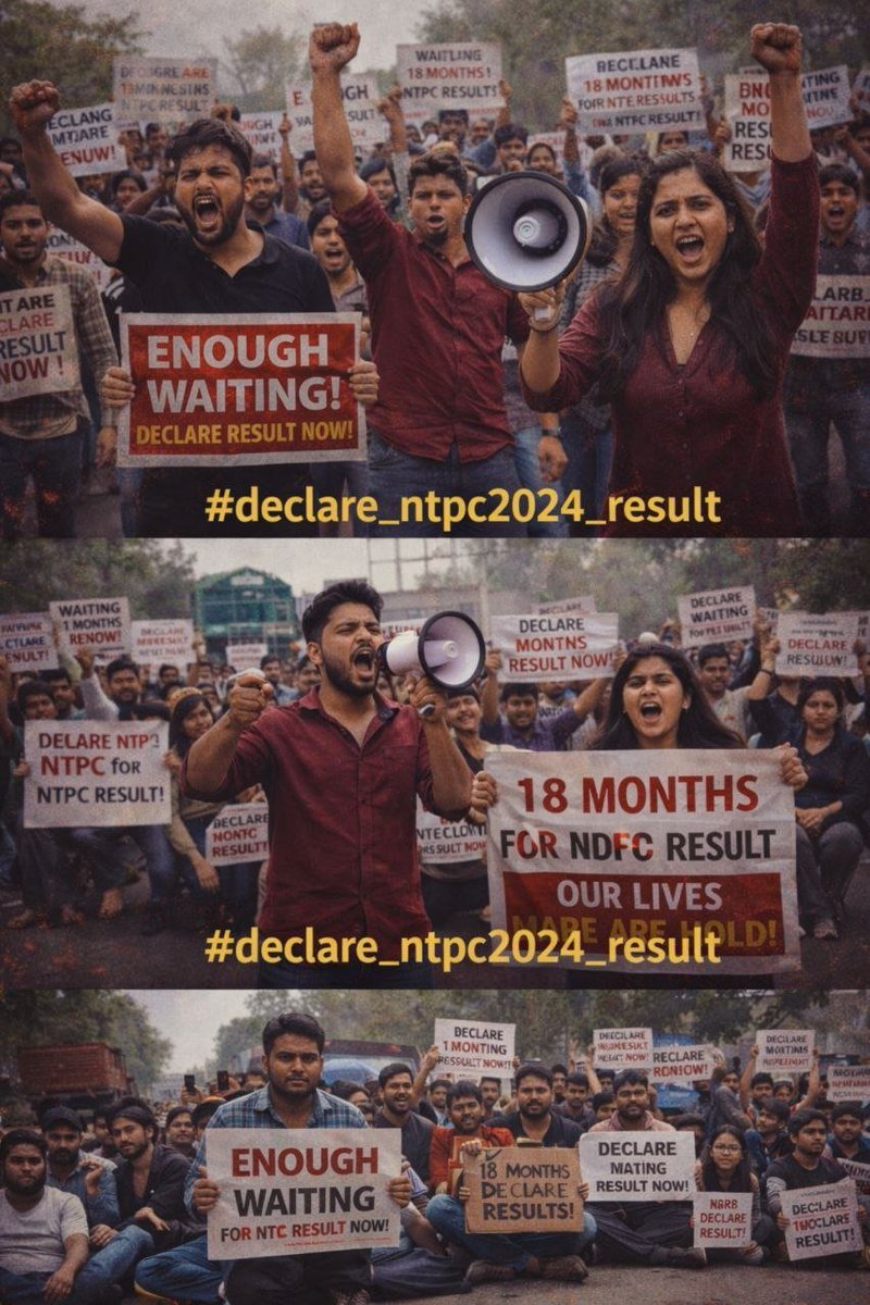Manishm1997's tweet photo. Students have been waiting for the RRB NTPC CEN 05/2024 final result for over 18 months
This delay is not just unfair — it’s affecting thousands of futures
We demand transparency and accountability
Release the final result now #declare_ntpc2024_result
@AshwiniVaishnaw  @PMOIndia https://t.co/fR8aJjHZ63