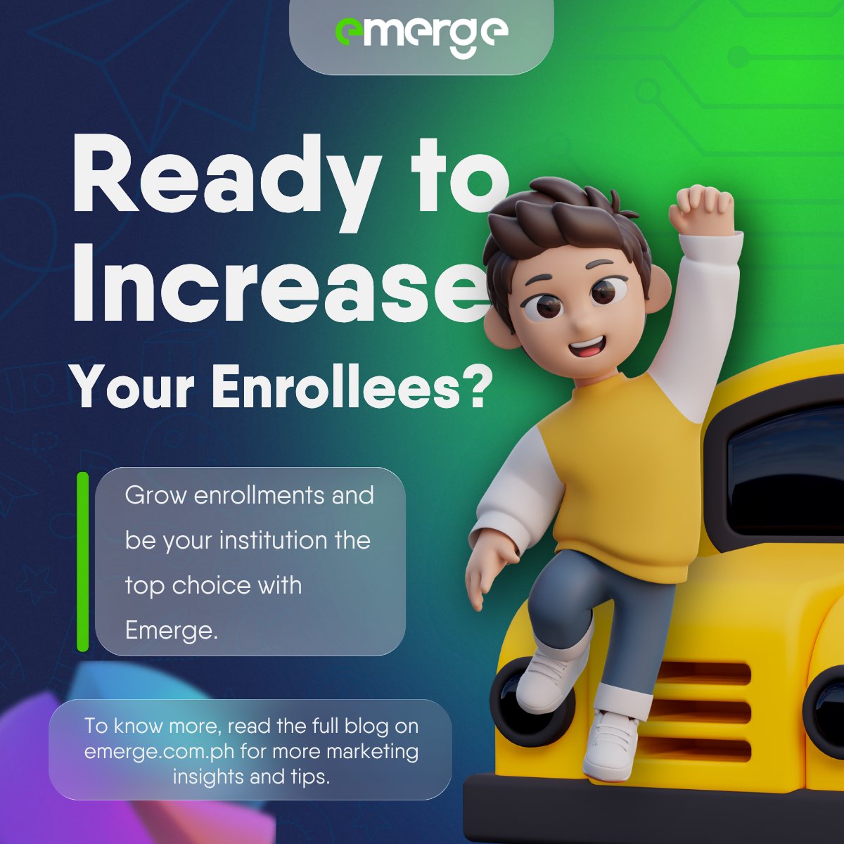 getemerge's tweet photo. Wondering why brochures, school-fairs, or word-of-mouth are not working as it was anymore? Parents and students are now searching for the perfect schools online. 🏫📱

Read the full blog on 👉https://t.co/cajC7qMvfW

#DigitalStrategy #MarketingSystems #BusinessGrowth https://t.co/N9zFHDaQkN