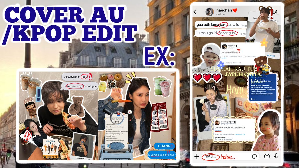 nowawap's tweet photo. HI GUYS!
Siapa nih yg mau bikin au tapi bingung cover nya mau kaya gimana???? Atau mau post igs tapi gabisa ngedit nya???
Nah pas banget, aku lagi open order nihh, start from 10k ya guys. Yg tertarik bisa dm akuuu...

#Editingphoto #promotion #openorder #kpop #kpopedit #au https://t.co/SHrg9tgmwO
