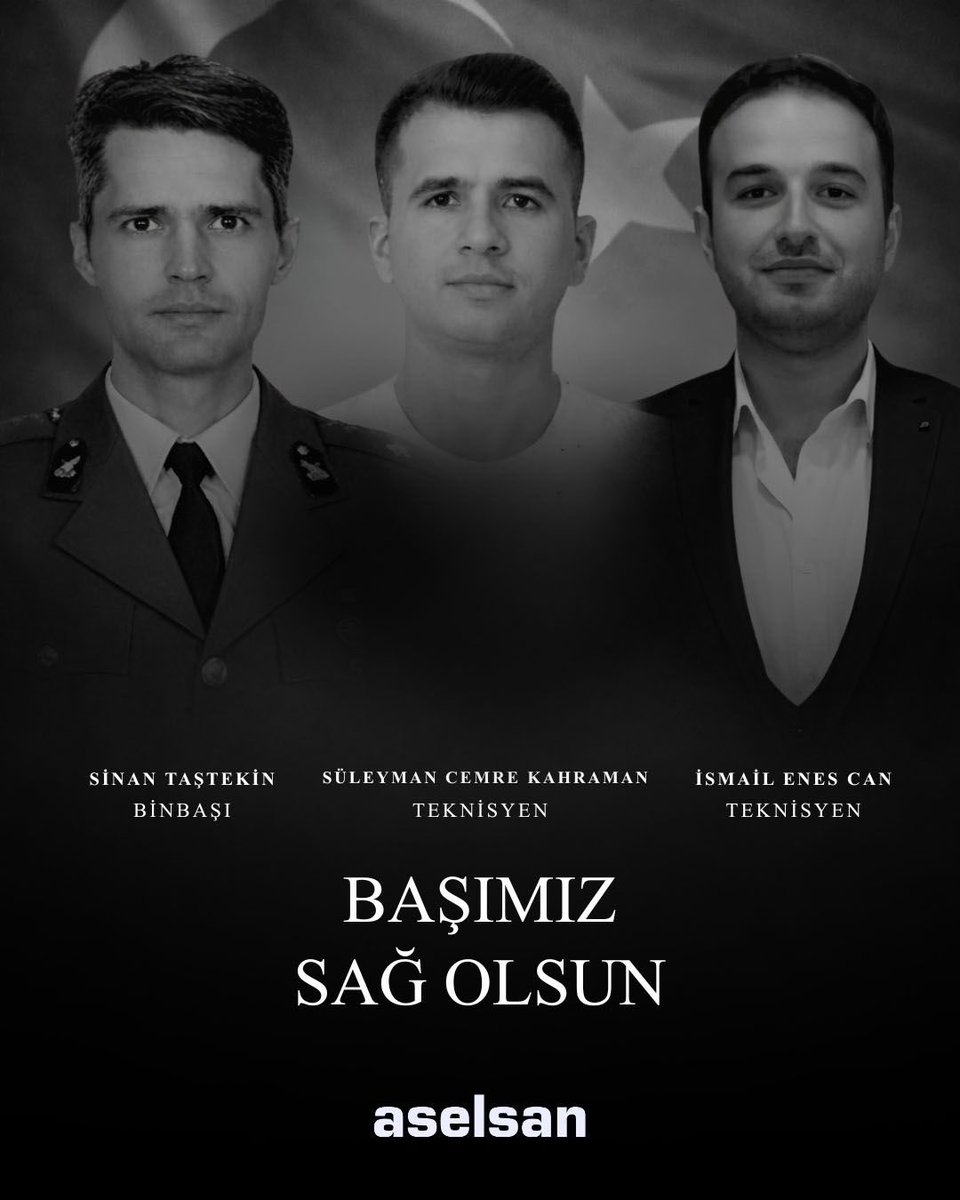 Katar’da yürütülen eğitim faaliyetleri esnasında, helikopterin düşmesi sonucu şehit olan kahraman Mehmetçiğimize, ASELSAN personeli olan iki teknisyenimize ve Katar Silahlı Kuvvetleri mensuplarına yüce Allah’tan rahmet; ailelerine, yakınlarına ve aziz milletimize sabır diliyorum.