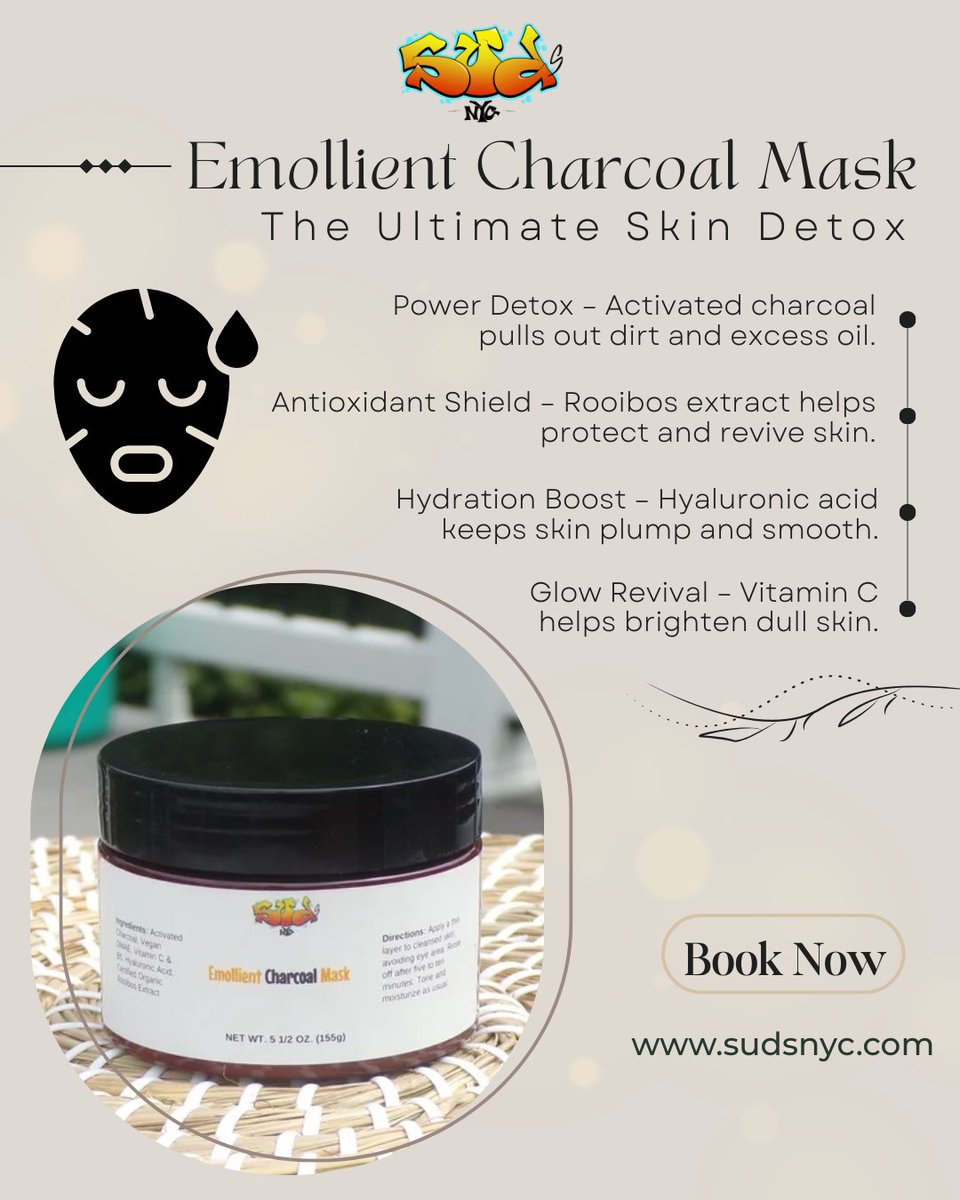 therealsudsnyc's tweet image. Detox your skin. Reset your glow. 🖤✨
Say goodbye to dirt, oil &amp;amp; dullness — hello clear, fresh skin.
This is not skincare… it’s a transformation.
.
.
Glow starts here 🔥
Shop now 👉 sudsnyc.com
.
.

#SkinDetox #CharcoalMask #GlassSkinJourney #SkincareRoutine