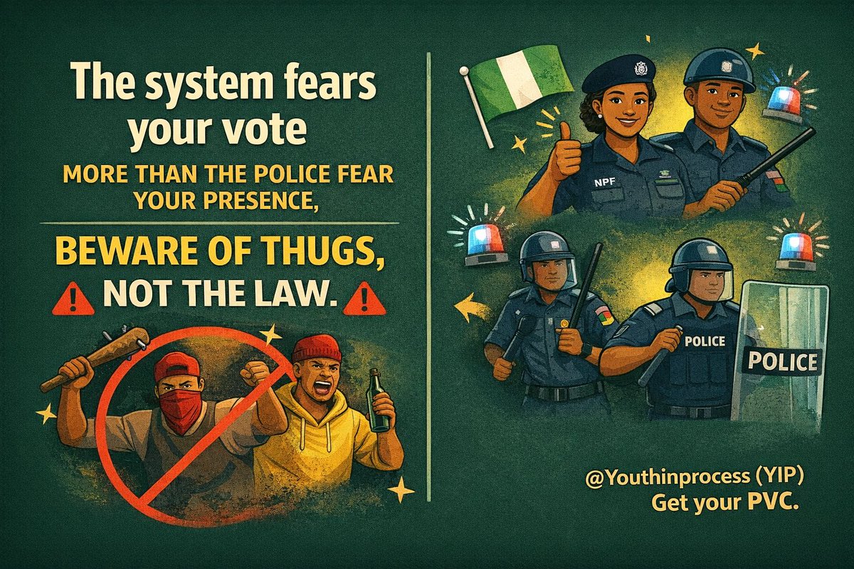 Youthinprocess's tweet photo. @General_Somto Rice and Indomie won’t fix broken schools, roads, or hospitals, but skipping the vote will make it worse. We keep trading futures for freebies, then cry about the mess. Let’s be smarter than hunger; show up, vote, and make choices that last longer than one meal. https://t.co/hka1o9tPBJ