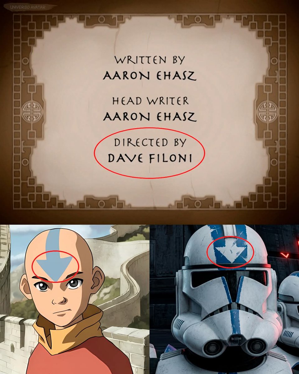 valinoorcom's tweet photo. Biliyor muydunuz? 🤓 #StarWars: #TheCloneWars'taki Klon Çavuş Appo'nun miğferindeki ok, aslında Avatar'daki Aang ve Appa'ya bir gönderme! 🌪️ Sebebi ise dizinin yaratıcısı #DaveFiloni'nin, #GeorgeLucas ile çalışmadan önce Avatar'ın 1. sezonunda yönetmenlik yapmış olması.  ⚔️ #atla https://t.co/uYjQOeMYfw