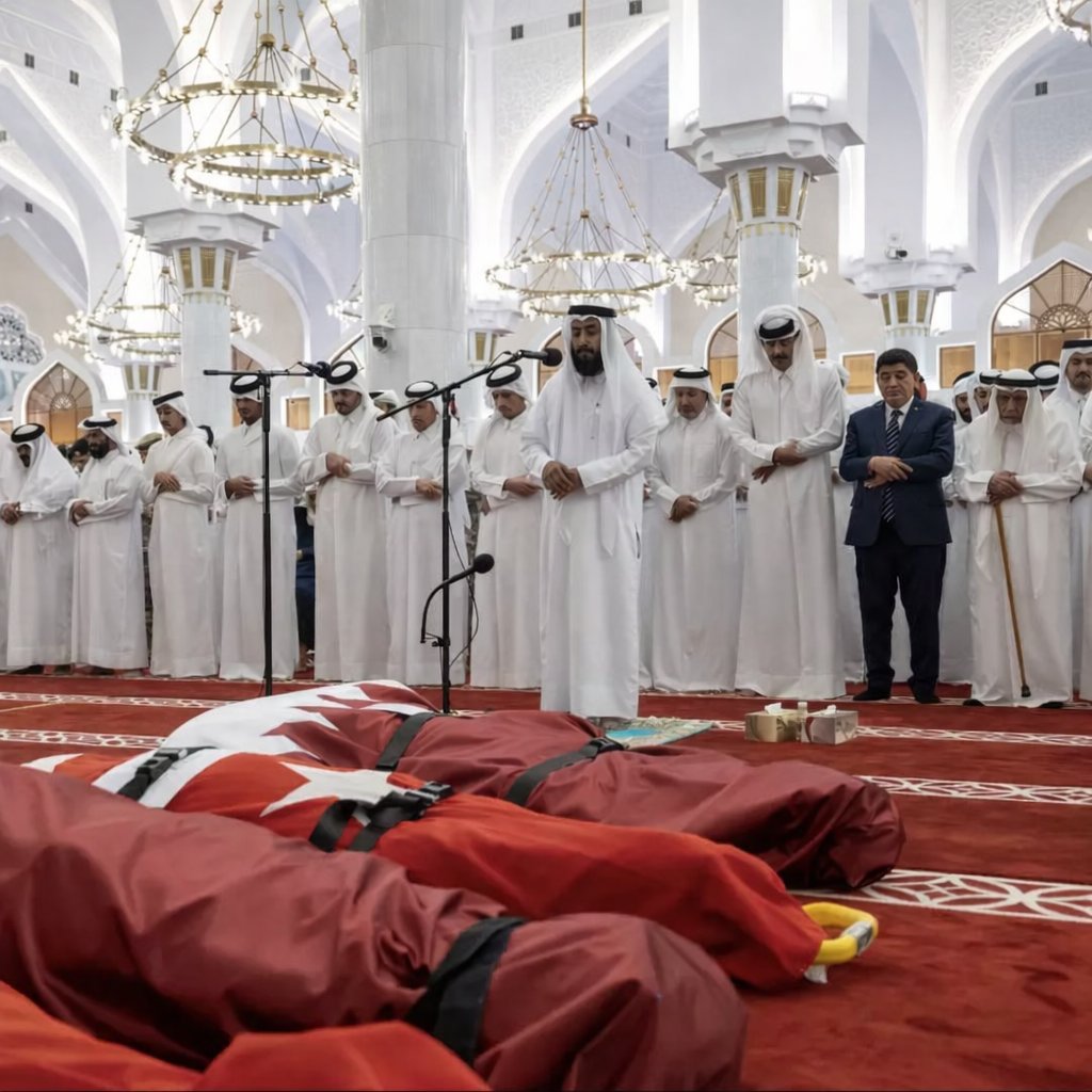 ⭕️Katar’da düşen helikopterde şehit olan Türk ve Katarlı askerler için Doha’da cenaze namazı kılındı. 

⭕️Namaza Katar Emiri de katıldı.