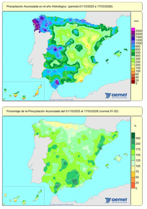 dsn's tweet photo. 23 marzo 2026 #NacionalDSN🇪🇸 #Precipitaciones Acumuladas @AEMET_Esp #AmenazasyRiesgosSN #CambioClimático y degradación del medio natural @mitecogob #AEMETBlog #Meteorología https://t.co/usXjhbaX23 https://t.co/BQfg2z8qoD