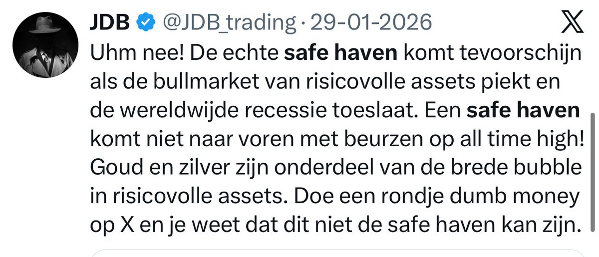 JDB_trading's tweet image. $gold $GLD #goud Because a crowded trade can never be a safe haven!