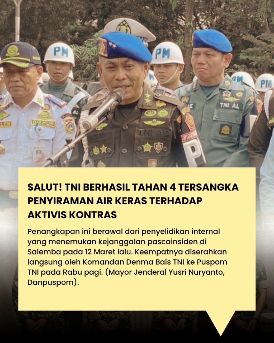 gabirosamaria's tweet image. Akhirnya ada titik terang juga. Kasus yang sempat bikin banyak orang bertanya-tanya ini pelan-pelan mulai terjawab. Penangkapan pelaku jadi bukti kalau proses tetap jalan dan nggak didiemin.

#IndonesiaKita #infoA1 #UpdateTerkini #BeritaHariIni #FaktaLapangan #ViralIndonesia