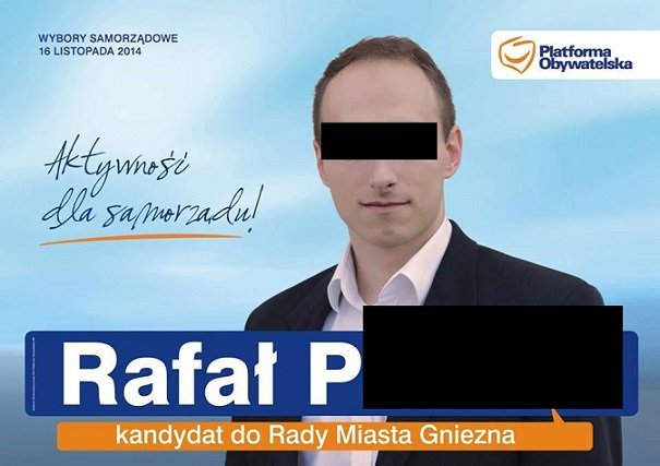 Rafał P. - działacz PO, szef gnieźnieńskiego sztabu WOŚP, kandydat na posła w wyborach parlamentarnych w 2011 roku, były rzecznik prasowy senatora Piotra Gruszczyńskiego, były pracownik biura posła Pawła Arndta – pedofilem.
Skazany za molestowania niespełna 15-letniego chłopca.