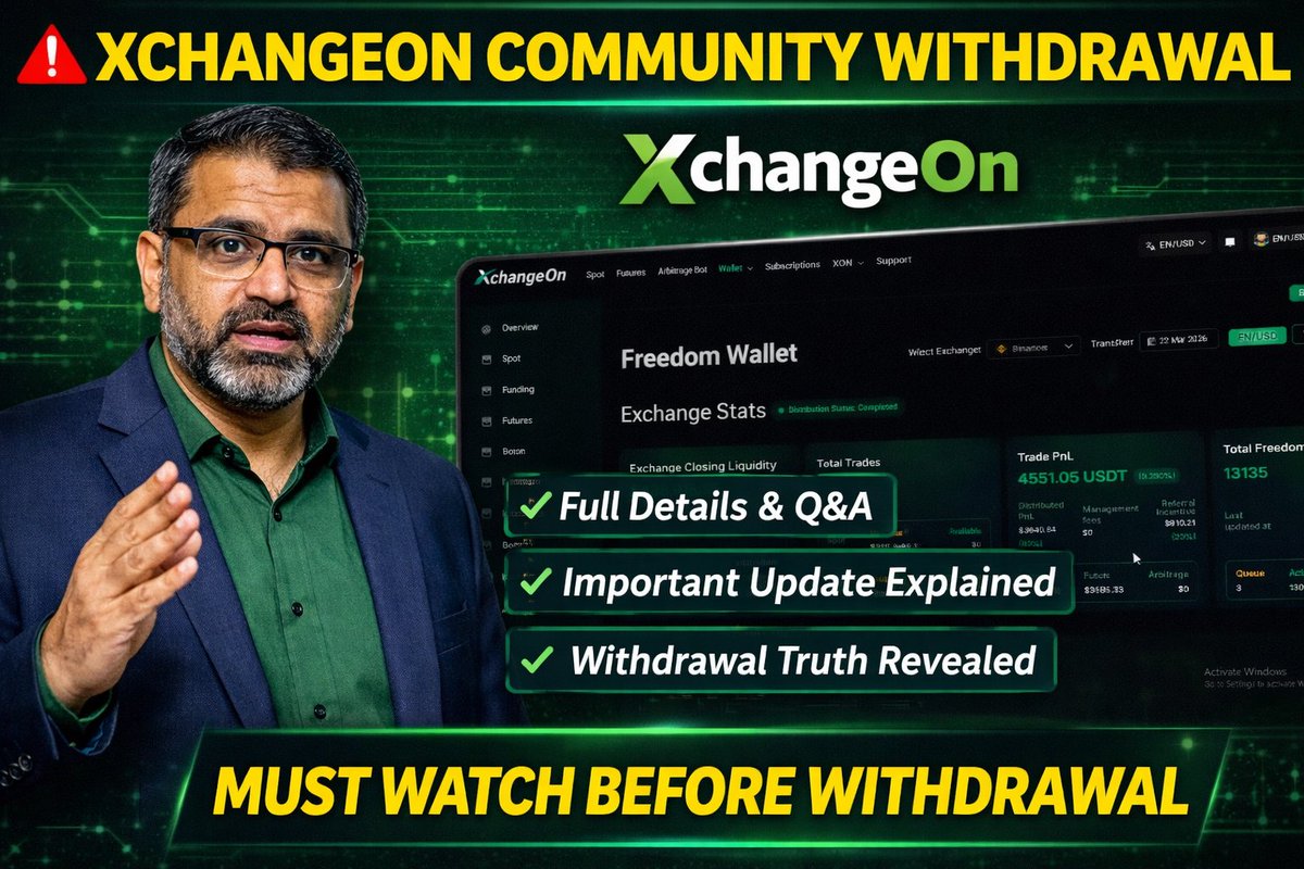 parwez_moh59850's tweet photo. 🚨 XchangeOn Community Withdrawal

Full Details &amp; Q&amp;A + Important Update 👇
🎥 https://t.co/hJuhQJHqUc

⚠ Avoid rumours
⏳ Withdrawals will come step by step

🔁 Share &amp; stay updated! #XchangeOn #WithdrawalUpdate https://t.co/osCqvmTTaR