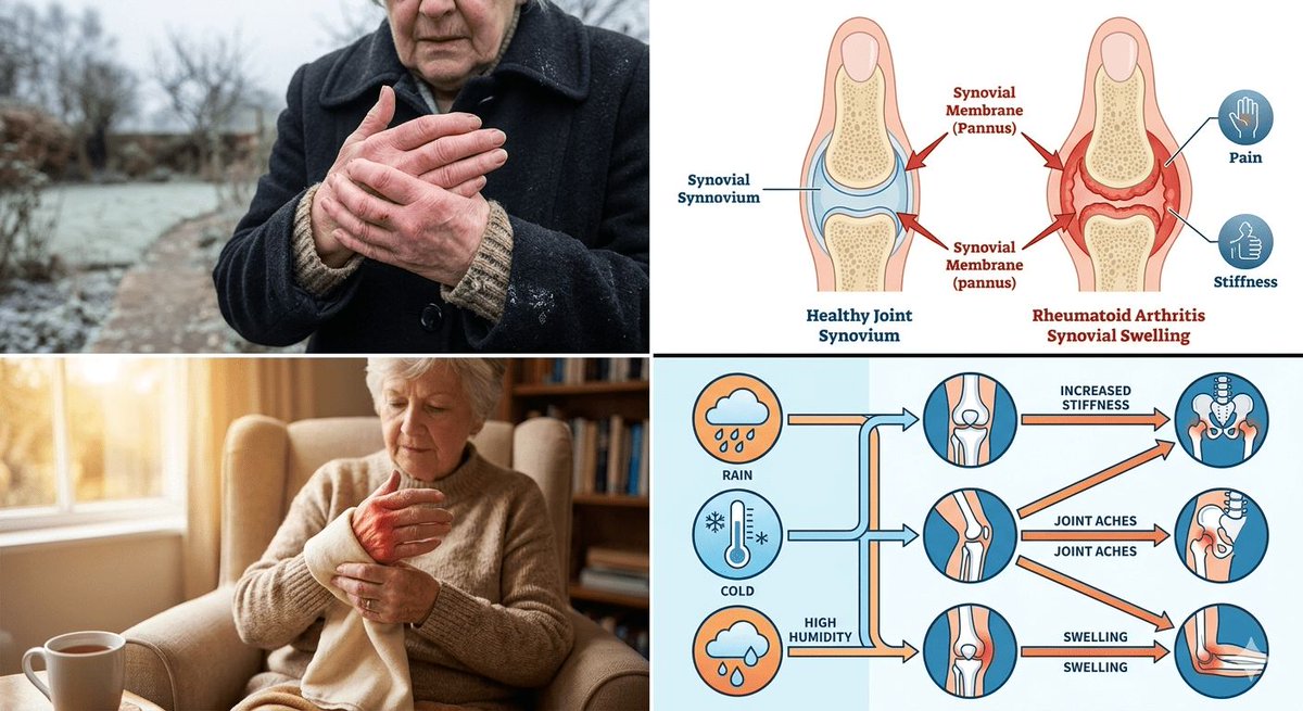 HealthBanyan's tweet photo. क्या ठंड या बारिश में joint pain बढ़ जाता है?
Temperature, humidity और air pressure में बदलाव rheumatoid arthritis symptoms को trigger कर सकते हैं.
Read full article 👇
https://t.co/98hU0FLz0b
.
.
.
.
.
#RheumatoidArthritis #JointPain #WeatherImpact #Arthritis https://t.co/6CZD8stYJS