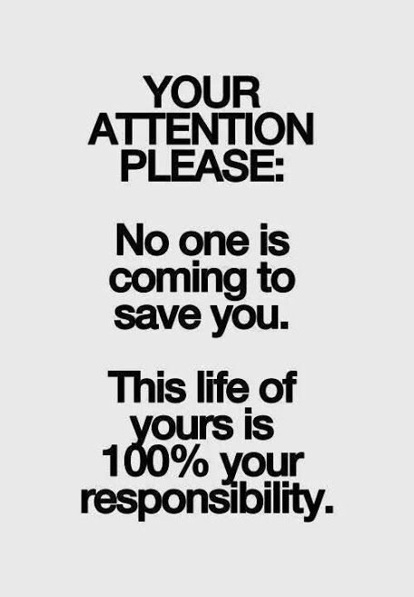 Just a reminder:

 No one is coming to save you.

No one is handling life you the life you want.

It's all your responsibility.

GM GM and happy new week.
Let's go harder Frens.