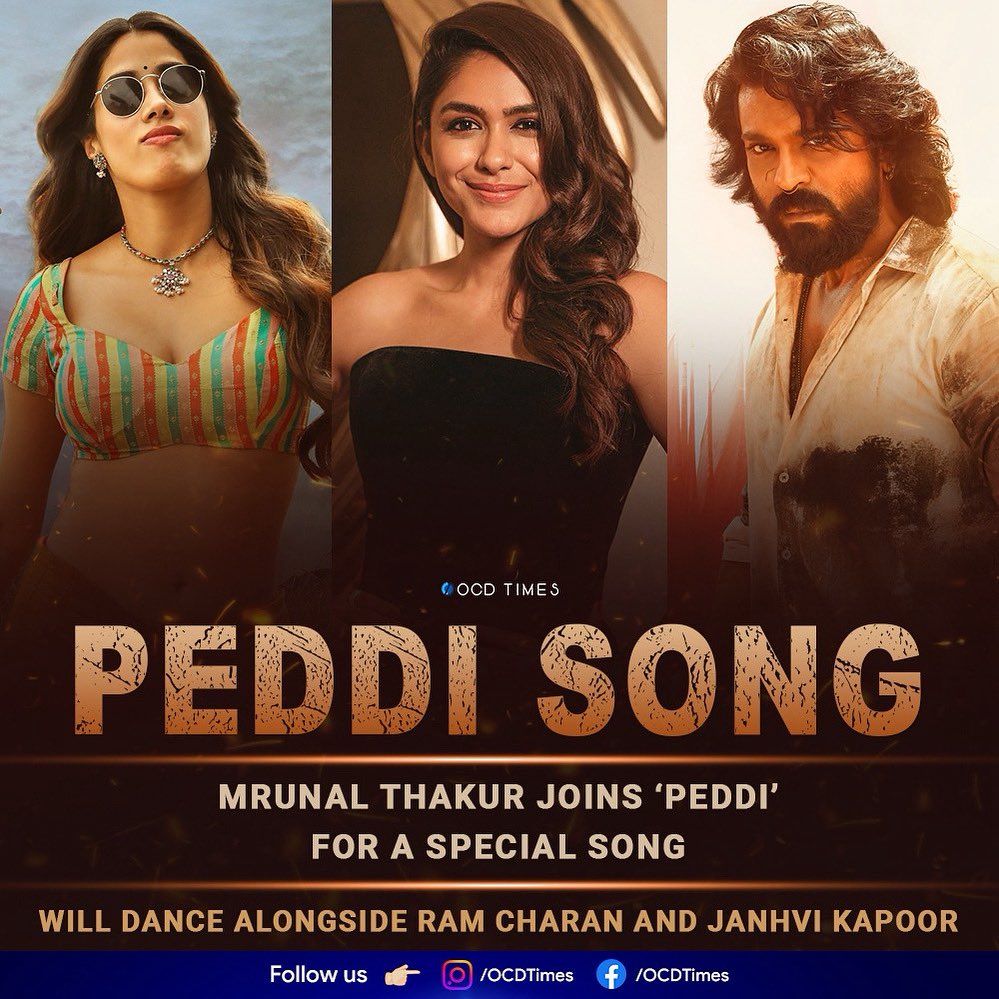 ocdtimes's tweet photo. News via #Gulte
.
#PEDDI will see you on 30th APRIL 2026
.
The Pan-#India entertainer is presented by #MythriMovieMakers and produced under the banner of #VriddhiCinemas and #SukumarWritings. Music by #ARRahman
.
#OCDTimes #Peddi #JanhviKapoor #Divyenndu #RamCharan #BuchiBabuSana #MrunalThakur