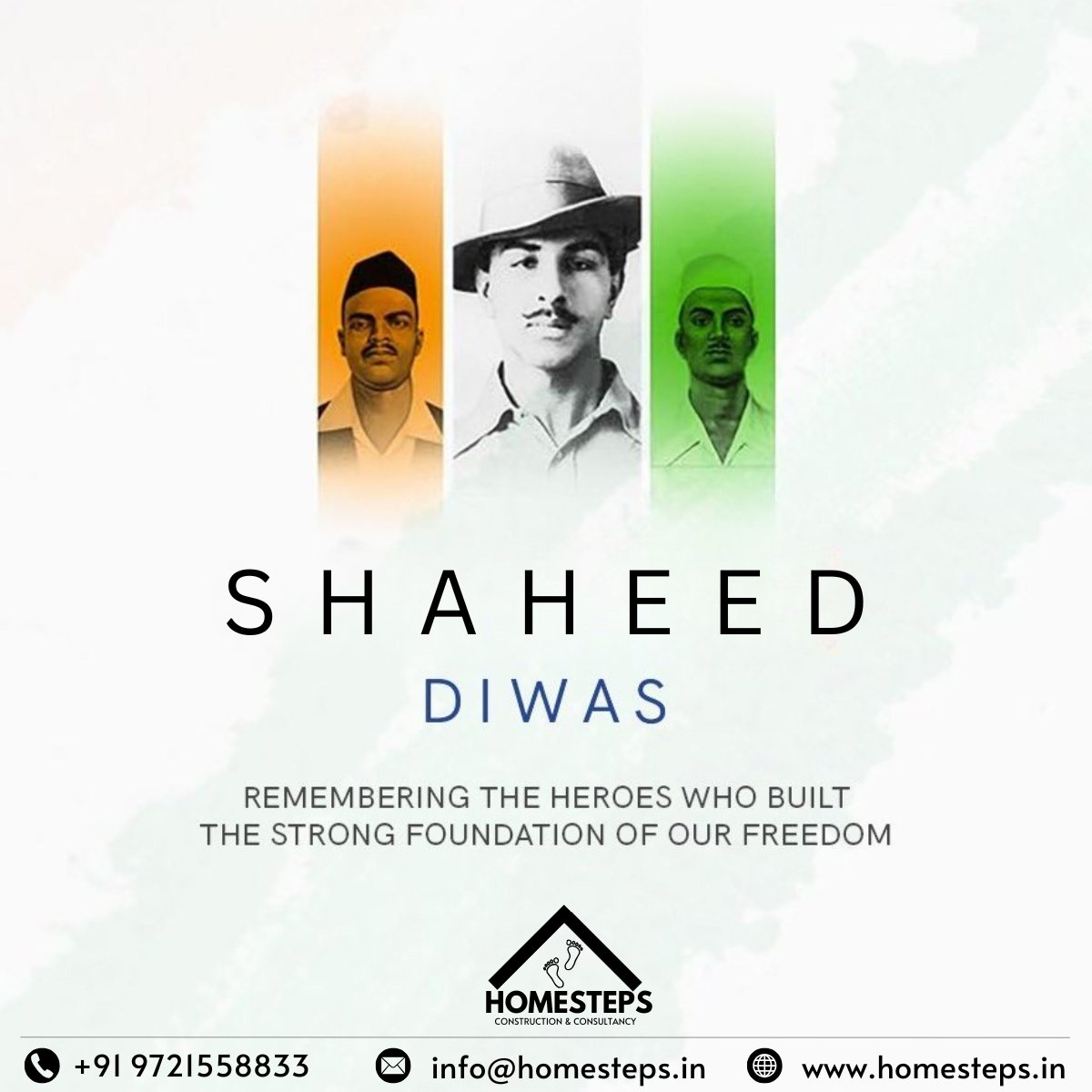 TheHomesteps's tweet photo. 🇮🇳 On Shaheed Diwas, we remember the courage and sacrifice of our brave heroes who gave everything for our freedom. Their spirit lives on in every heartbeat of the nation.

#ShaheedDiwas #BhagatSingh #Rajguru #Sukhdev #SaluteOurHeroes #India #homesteps https://t.co/2Q3GJd8urq