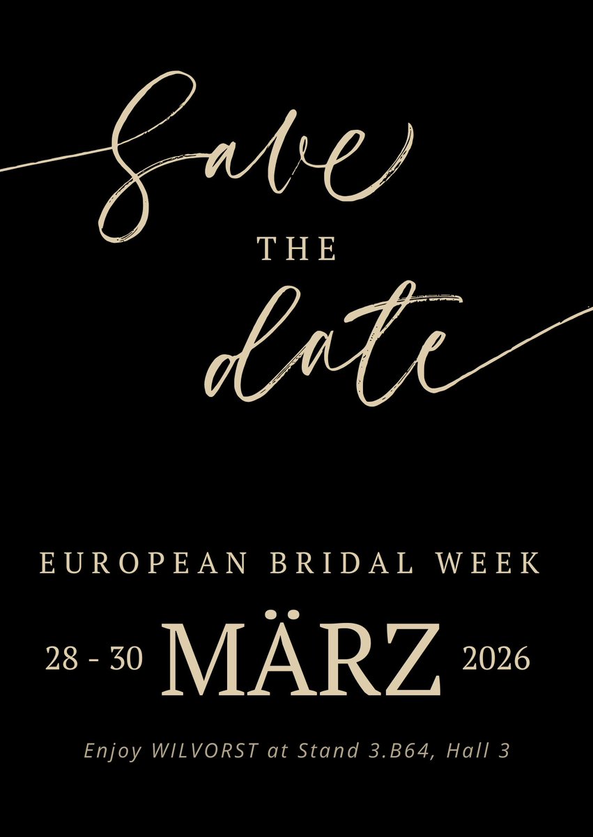 Der Countdown läuft: An diesem Wochenende präsentieren wir auf der European Bridal Week eine exklusive Preview der WILVORST Trends 2027 📍 Besuchen Sie uns auf Stand 3.B64 | Halle 3 #WILVORST #EuropeanBridalWeek