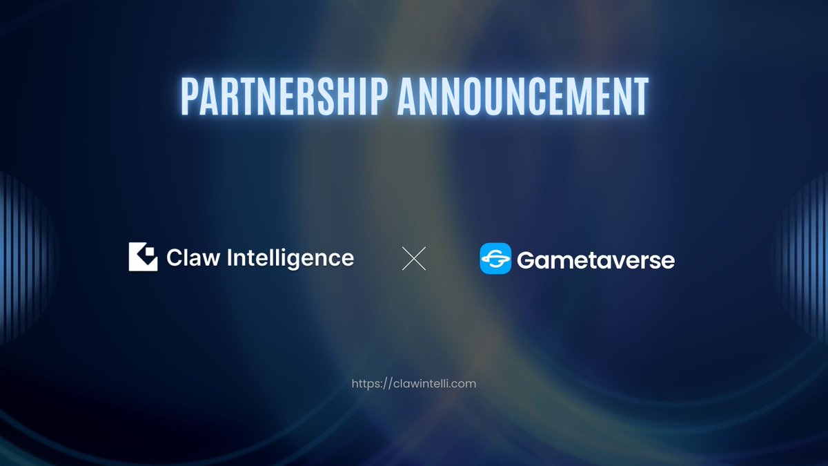 ClawIntelli's tweet photo. Claw Intelligence has announced a partnership with Gametaverse 🤝

Gametaverse @Gametaverse_DAO
 is an intelligent infrastructure for Web3 that empowers developers and creators to build, deploy, and scale on-chain applications through AI and blockchain technology.

Claw Intelligence believes that unified on-chain intelligence is the foundation of smarter decision-making and efficient execution. 🧠
From fragmented data to structured insights, and from insights to seamless trading, intelligence should directly drive action.

Together with Gametaverse, we are enabling a new paradigm where applications evolve continuously, users co-create value, and on-chain ecosystems grow more intelligently. 🌐

AI, data, and execution are not just trends. They are becoming the core infrastructure for the next wave of Web3 growth. 🚀