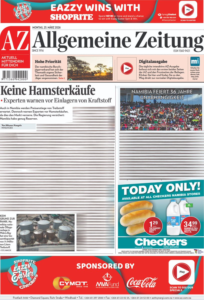 Allgemeine Zeitung Namibia tweet media