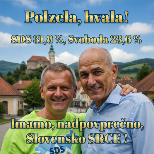 Hvala Polzela, res smo inteligentni in s Slovenskim razumom !
Na Polzeli, je SDS precej močnejši, kot po Sloveniji !!!
Rdeči Žalec, Jugoslavije ni več, vzemite si za vzgled, Slovensko Polzelsko SRCE!
Volilni okraj Žalec 1, občina Polzela:
Volilna udeležba: 73 % ?!?
SDS: ~31,8 %